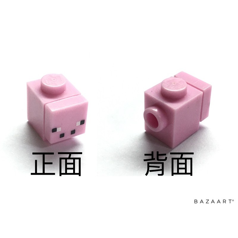 二手樂高 LEGO 豬 小豬 豬豬 麥塊 創世神 印刷磚 動物 村莊 3070bpb078 21105 min003
