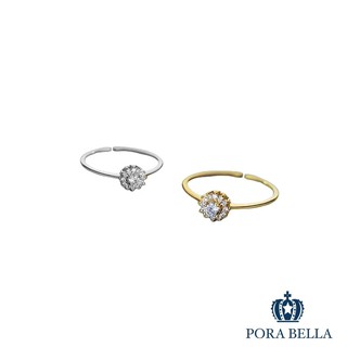 <Porabella>925純銀鋯石戒指 閃耀 優雅 獨特 可調開口式 銀戒 Rings