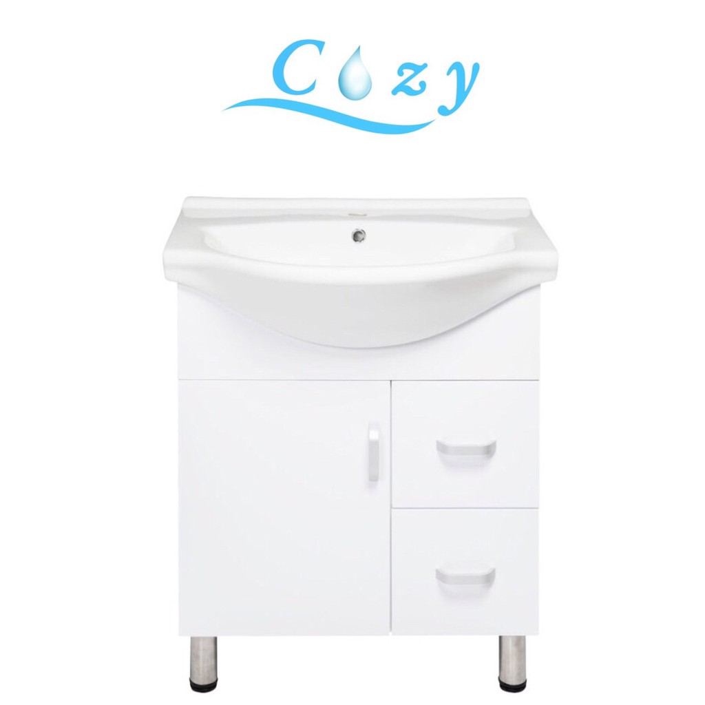 Cozy 可麗衛浴 現貨 CZ-F5070洗臉盆+浴櫃(落地款)+水龍頭+全部配件  100%防水PVC發泡板鋼琴烤漆