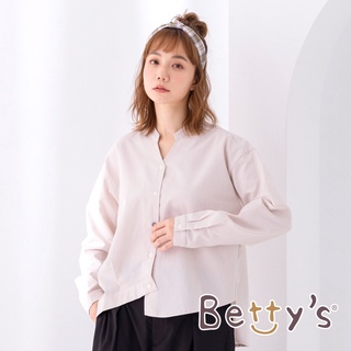 betty’s貝蒂思(05)細條紋小立領造型款襯衫(卡其)