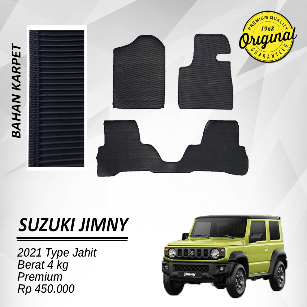 SUZUKI 鈴木 JIMNY 2020/2021 黑色汽車橡膠地毯縫紉型無後備箱