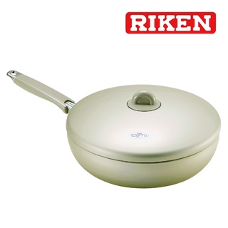 【RIKEN 理研】韓國製不沾平底鍋(22cm/28cm)-(附蓋)