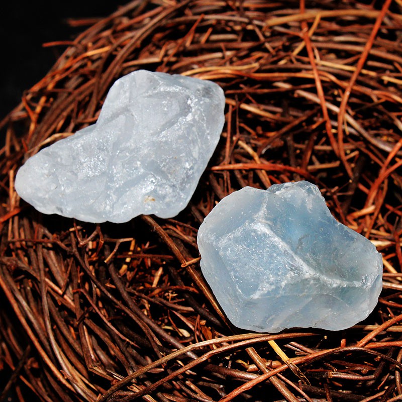 易晶緣水晶天然天青石原石擺件天藍色水晶礦石毛料標本石科普教學 蝦皮購物