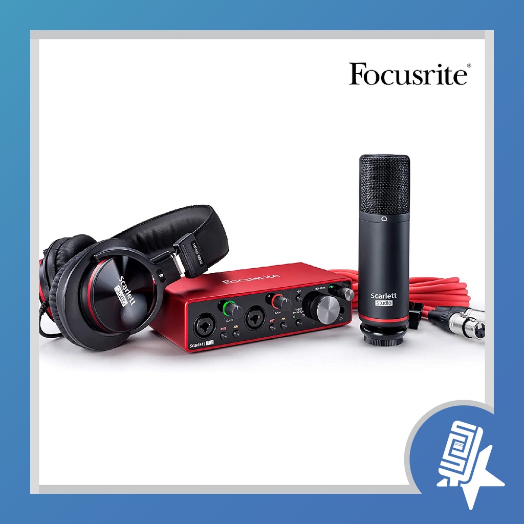 [錄音/Podcast設備推薦] FOCUSRITE SCARLETT 2i2 studio 三代錄音套組│公司貨│宅錄