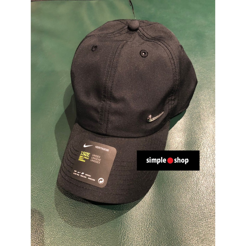 【Simple Shop】Nike Swoosh Cap 復古老帽 NIKE老帽 銀勾 金屬 彎帽 943092-010