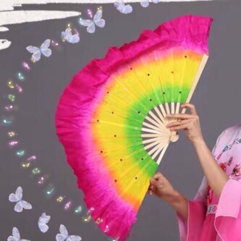 麻辣館 肚皮舞出布10cm 040款3色短飄扇 舞蹈扇 舞蹈表演扇現貨 蝦皮購物