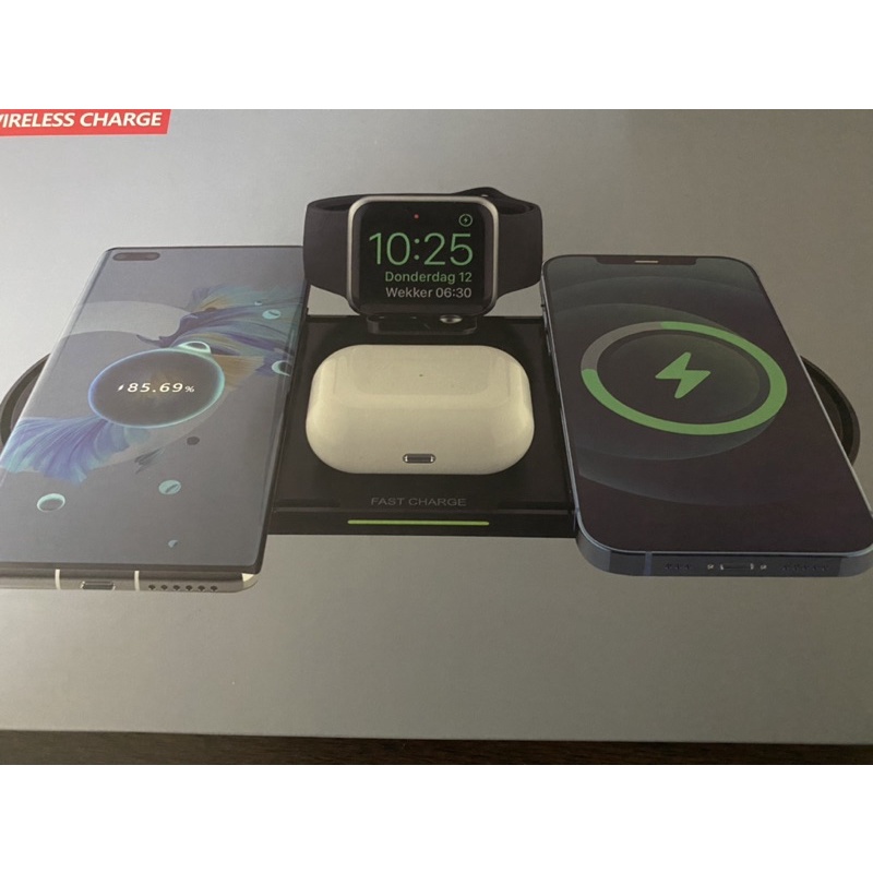 （盒損）四合一無線 充電盤 Qi 15W 蘋果Apple watch無線充電 充電盤 適用於蘋果 無線充 無線充電器