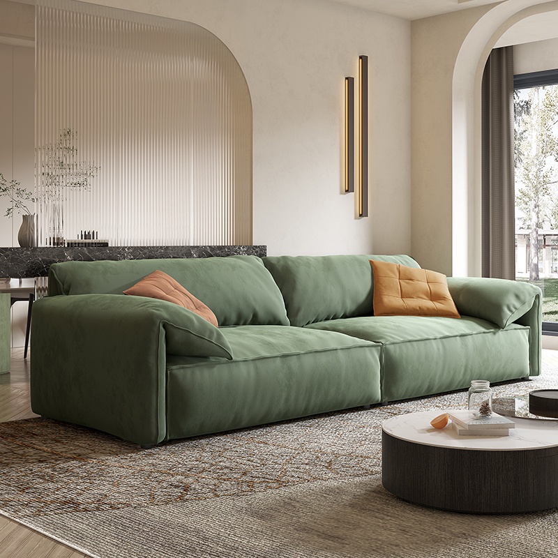 意式極簡現代簡約客廳布藝沙發三人小戶型北歐風格傢俱豆腐塊沙發