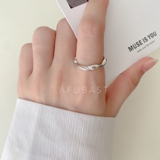 【𝐴𝐹𝑈𝐿𝐿𝐸現貨】 s925純銀輕奢水波紋開口戒指 配件 飾品
