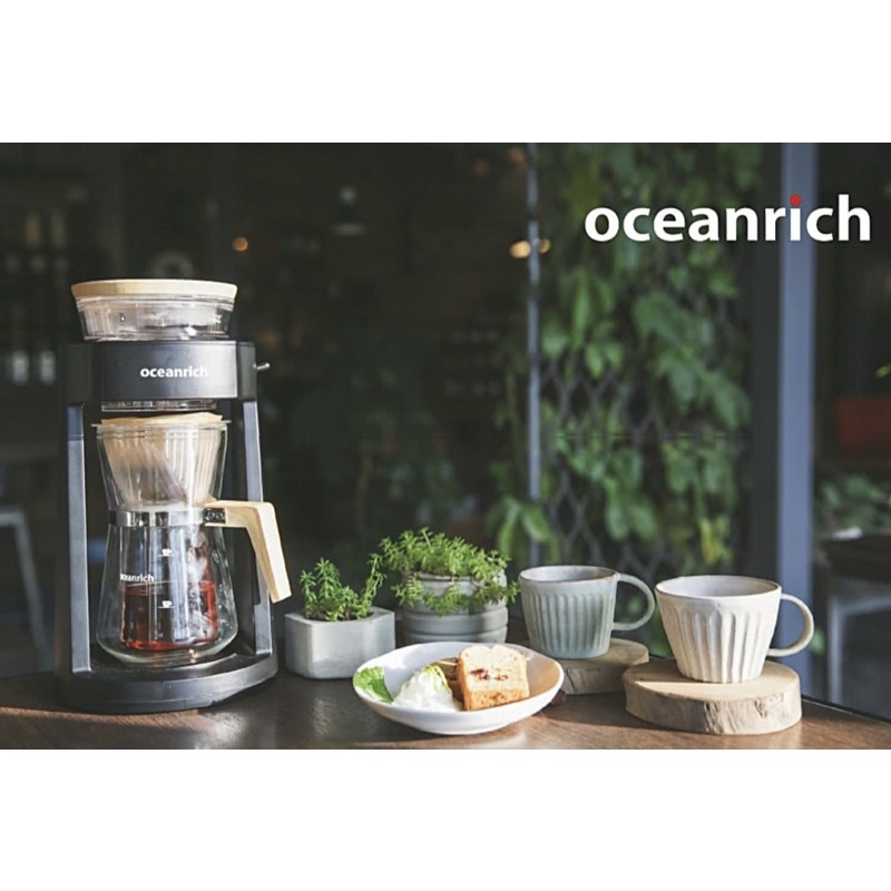 Oceanrich】全新仿手沖旋轉咖啡機CR8350BD-暖白款(適合中深焙咖啡) 戶外 露營 不用充電 手沖咖啡
