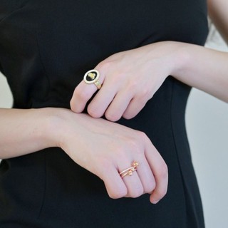 【She.Design】復古個性典雅玫瑰開口金戒指