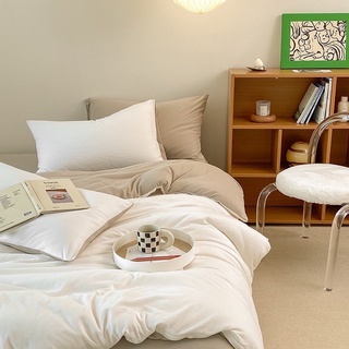Arvo Home 自訂款有機舒眠被套4件組 素色床包組 美式工業風 鬆緊床包 雙人加大 民宿飯店 莫蘭迪色系 裸睡