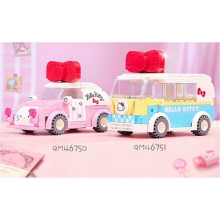 ♥小玫瑰日本精品♥HelloKitty汽車公車巴士造型積木2款粉紅小汽車~8