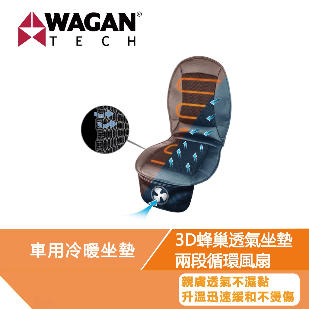 【麻新電子】WAGAN 通風坐墊 汽車散熱座墊 透氣隔熱坐墊 汽車椅墊 涼風坐墊 通風椅墊 冷氣座墊 車用通風坐墊 通風