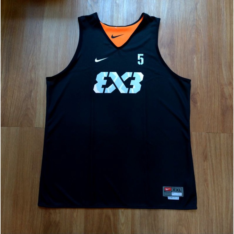 Nike FIBA 3x3 #球員版 全染印 雙面球衣 練習衣 橘色