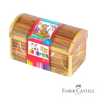 【育樂文具行】Faber-Castell 紅色系 連結彩色筆33色(藏寶箱造型)