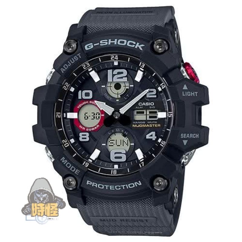 【CASIO】台灣卡西歐公司貨 G-SHOCK 極限大陸防泥抗塵太陽能雙顯錶-黑X鐵灰(GSG-100-1A8)