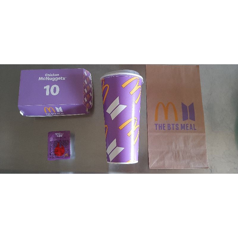 BTS防彈少年團 麥當勞聯名套餐-紙袋 飲料杯 雞塊盒