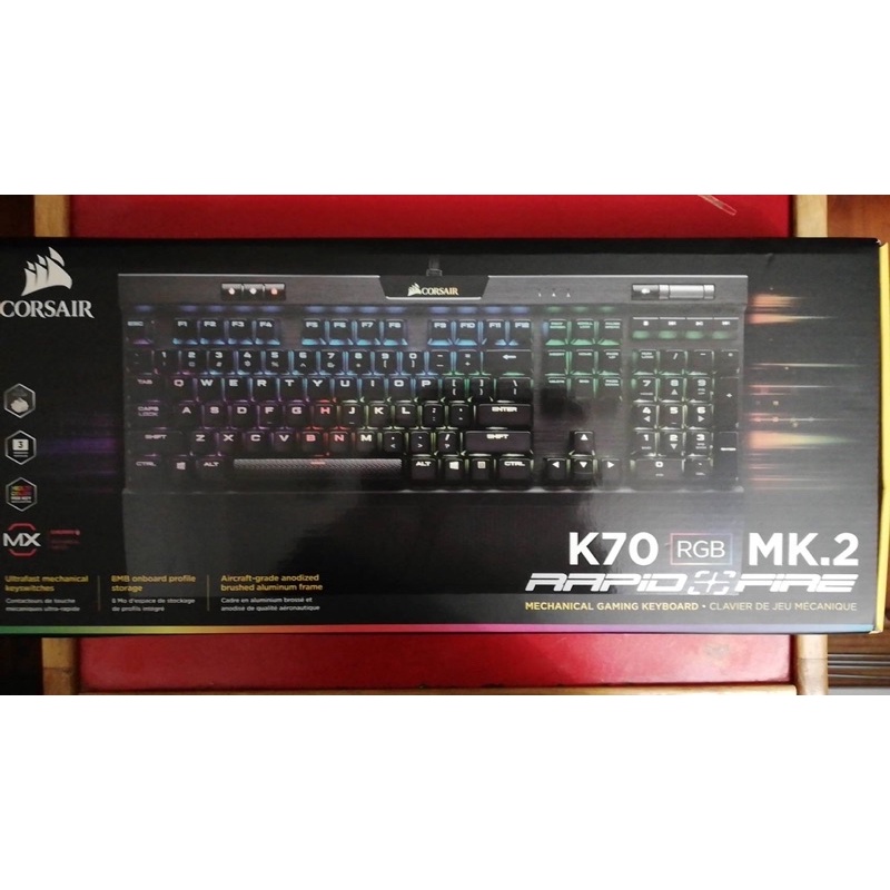 Corsair K70 RGB MK.2 RAPID FIRE機械式電競鍵盤-銀軸