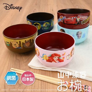 現貨 日本製 迪士尼碗 抗菌碗 耐熱碗 山中漆器 卡通餐具 兒童餐具 味增湯碗 兒童碗 湯碗 碗 富士通販
