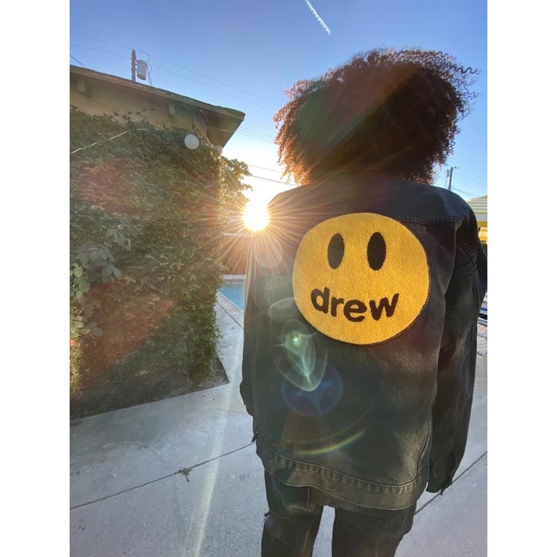 Drew house 笑臉牛仔外套 chenille mascot patch trucker jacket