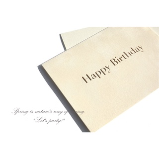 進口絨布卡片 象牙白 燙金 Happy Birthday 生日快樂 米白 米黃 卡片 生日卡片 絨布卡片 CR NI