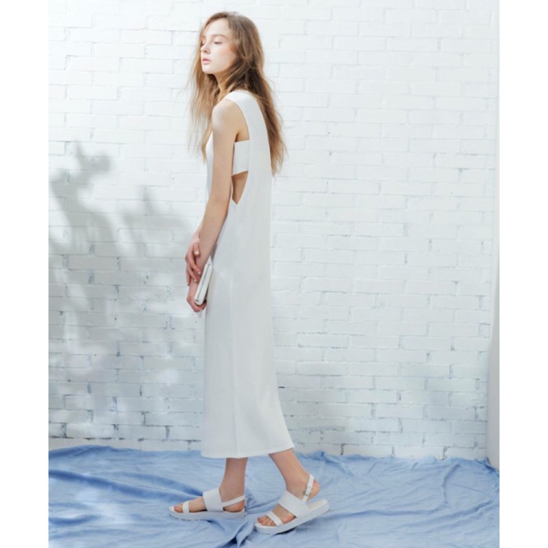 轉賣全新#meier.q白色背心連身洋裝