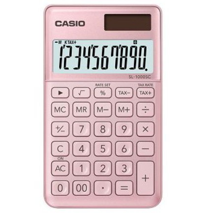 【KAPZZ】CASIO 輕盈優雅　粉紅香檳計算機 10位數 獨立記憶體 百分比計算　SL-1000SC PK