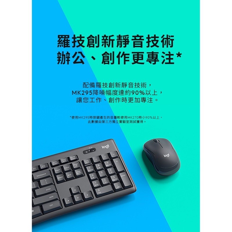 羅技 logitech MK295 Silent 無線靜音鍵盤滑鼠組 靜音無聲 防潑水 鍵鼠組 中文注音版