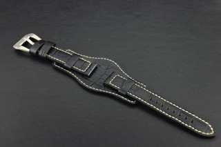 22mm皮底皮面錶Banda出品hamilton的新衣 bund watch strap飛行軍錶風格