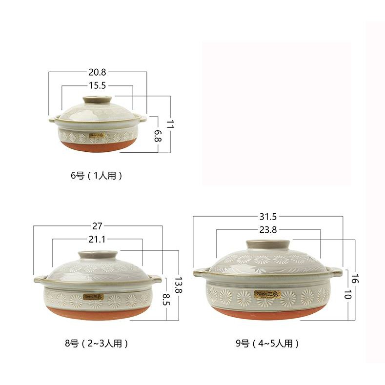 上品な 土鍋 銀峯花三島６号鍋 定番 業務用 家庭用 newschoolhistories.org