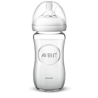 AVENT玻璃奶瓶 【愛兒親子】新安怡 1M+自然流速 防脹氣 玻璃奶瓶