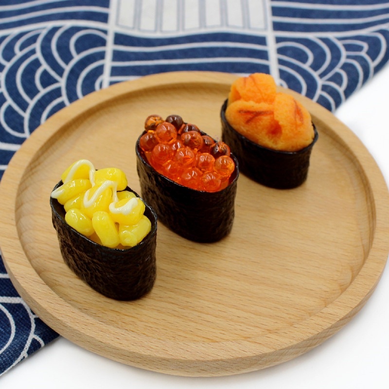 🌸壽司模型🌸高仿真日本迷你魚卵壽司 海膽壽司 料理食物DIY道具壽司 食玩櫥窗展示