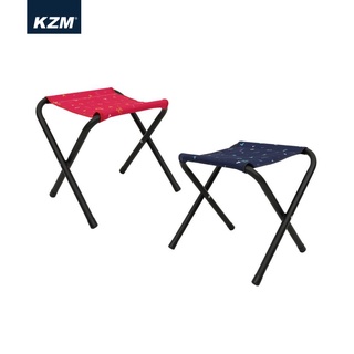 【愛上露營】KAZMI KZM 印花小板凳 2入 附收納袋 戶外椅 折疊椅 摺疊椅 野餐 烤肉 戶外 露營