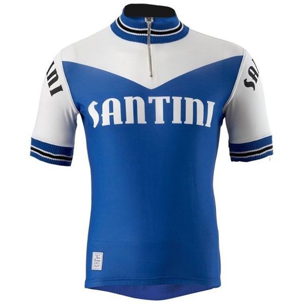 Santini 時尚復古羊毛短袖車衣 (義大利製) 原價4200