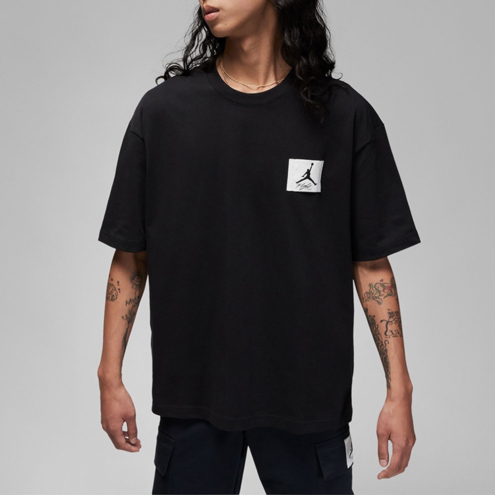 NIKE 男子 短袖上衣 AS M J FLT ESS OVRSZ SS CREW 運動 休閒 黑 DZ7314010