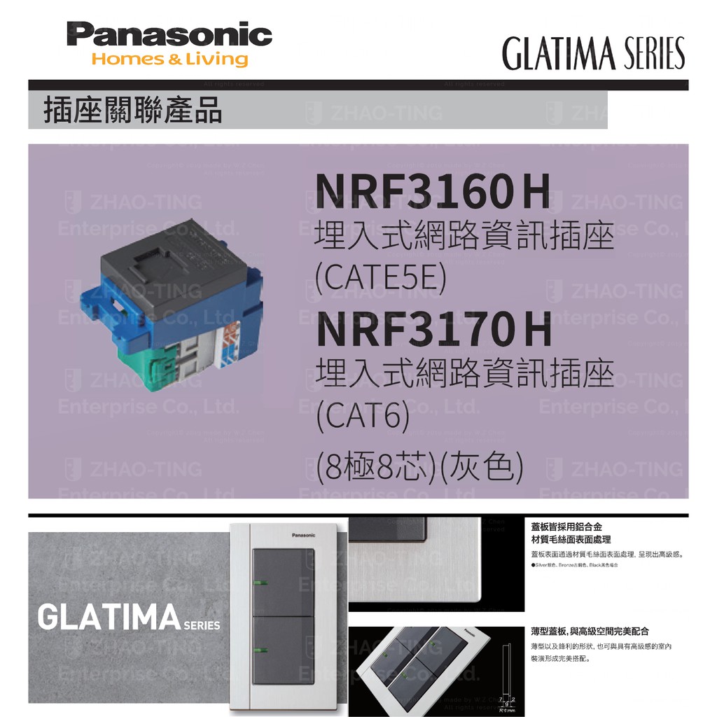 Panasonic 國際牌 松下 GLATIMA系列開關 插座 NRF3160H NRF3170H