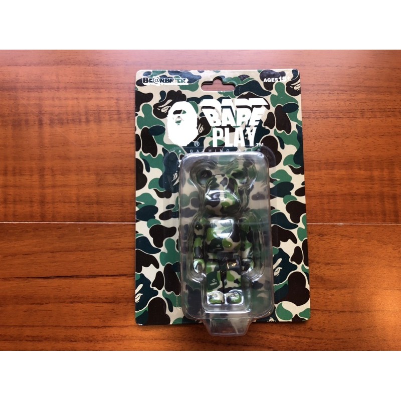 Bape Play Ape Green Camo be@rbrick 綠迷彩 100% 猿人 庫柏力克熊 吊卡