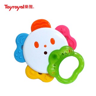 Toyroyal 樂雅 可消毒搖鈴系列 -花型固齒器 /太陽花手搖鈴 抓握固齒器 有聲玩具