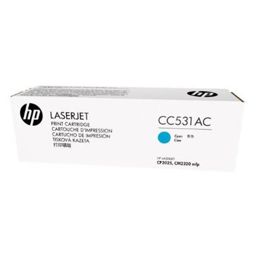【HP 惠普】CC531AC (白盒包裝)青色碳粉匣