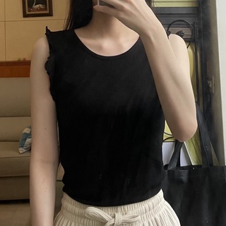 LULUS 韓國製荷葉袖口針織背心 全新