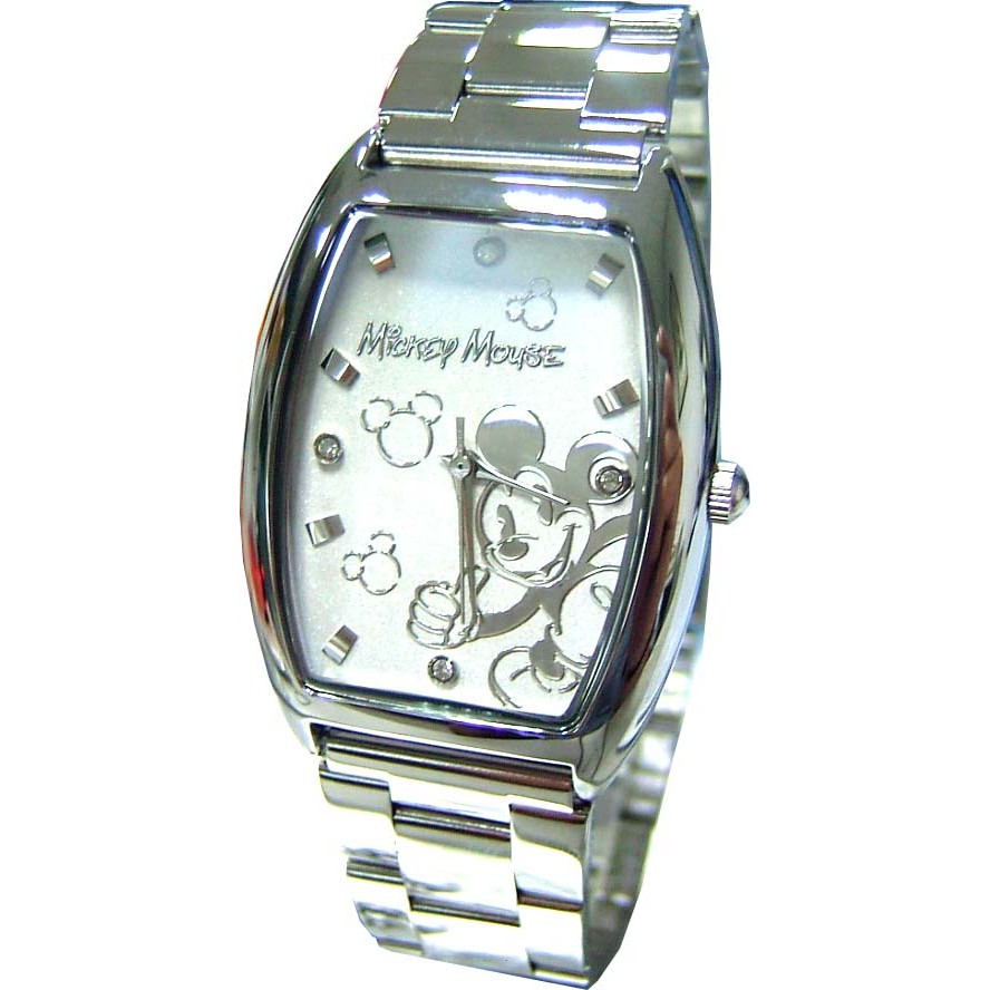 迪士尼手錶-Disney米奇酒桶型鋼帶錶