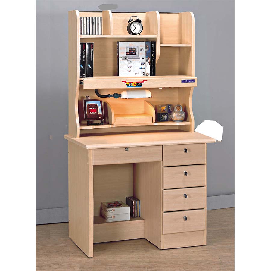 obis 書桌 桌子 櫥櫃 收納櫃 白橡3尺四抽書桌全組