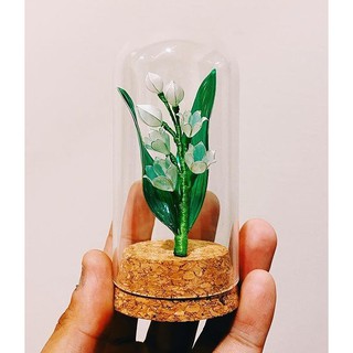 鹿鹿無為：桌上型水晶花瓶飾-鈴蘭花