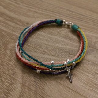 Pei accessories 佩配 衝浪手環 歐美 純銀 十字架 吊牌 百搭款 巴西蠟線 另有 蠶絲蠟線 幸運手環