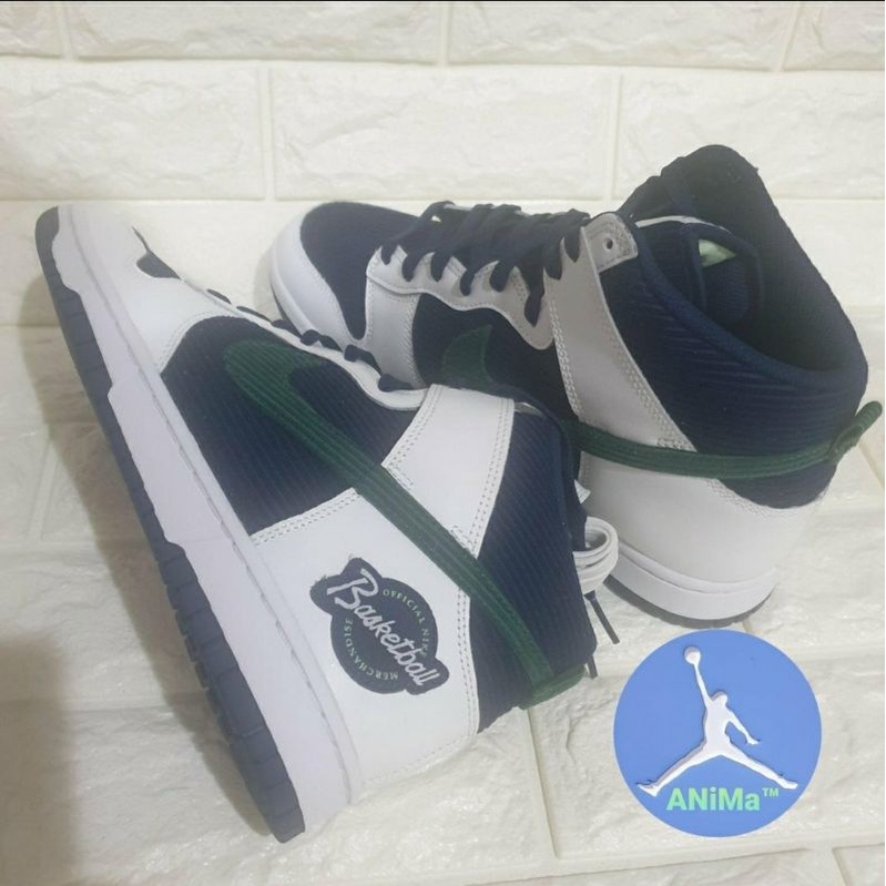 ANiMa™ Nike Dunk High 白 藍 綠 燈芯絨 籃球鞋 男鞋 us11 DH0953-400
