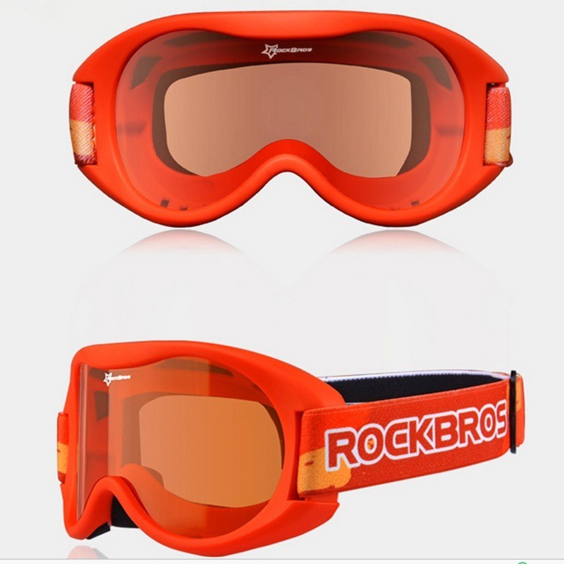 Rockbros 兒童冬季雪地滑雪護目鏡防霧防紫外線滑雪板滑雪眼鏡可愛兒童滑雪眼鏡 4 色