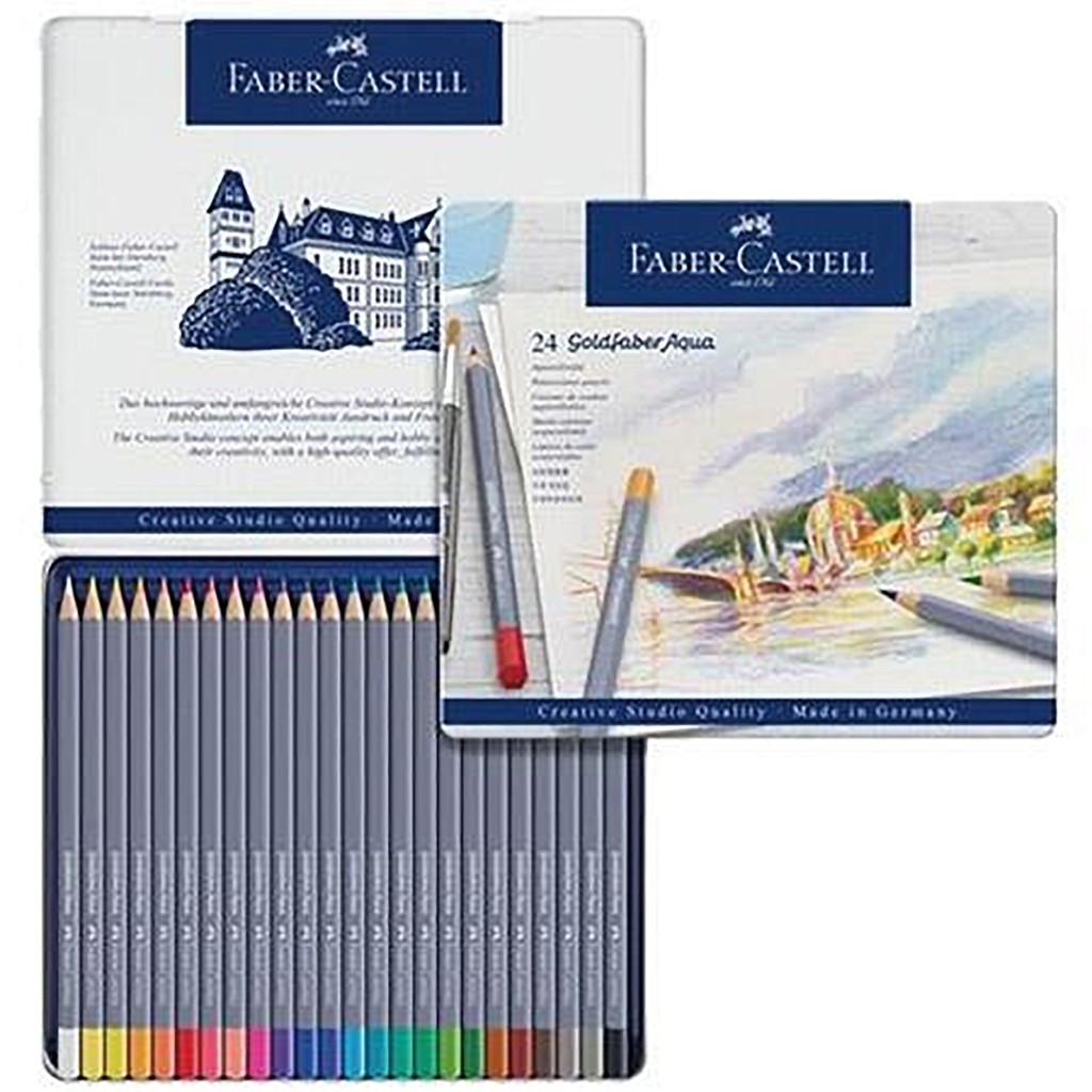【筆較便宜】德國製 Faber-Castell輝柏 創意工坊 24色水性色鉛筆 (鐵盒裝) 114624