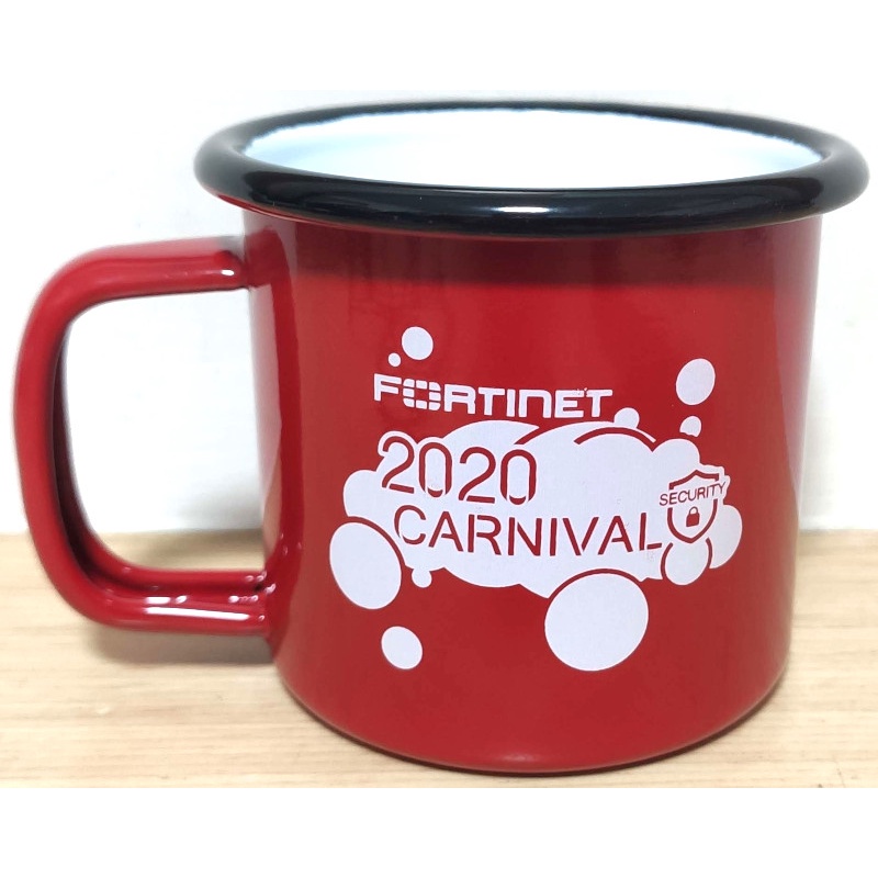 FORTINET 2020 CARNIVAL 紅色琺瑯馬克杯 資安嘉年華 IBILI