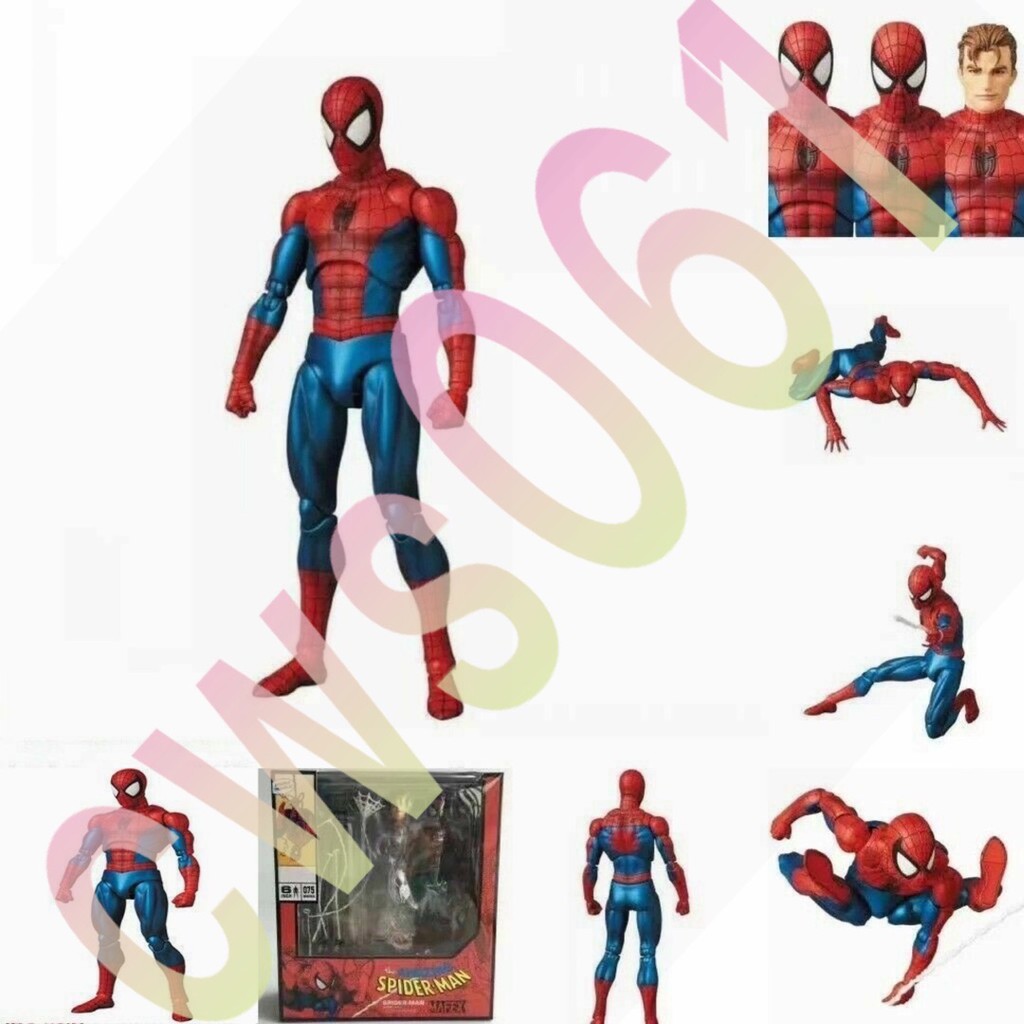 Mafex漫威公仔 Amazing Spider-Man#075 漫畫版 瘋狂蜘蛛人可動模型擺件 盒裝玩具